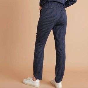 Marine Layer Allison Pant in Black/Blue Stripe Size Medium